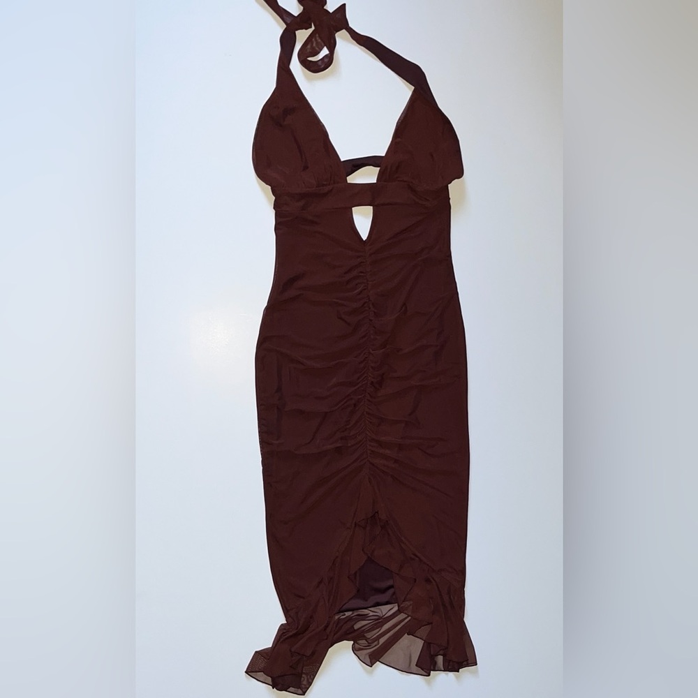 Oh Polly Chocolate Backless Dress